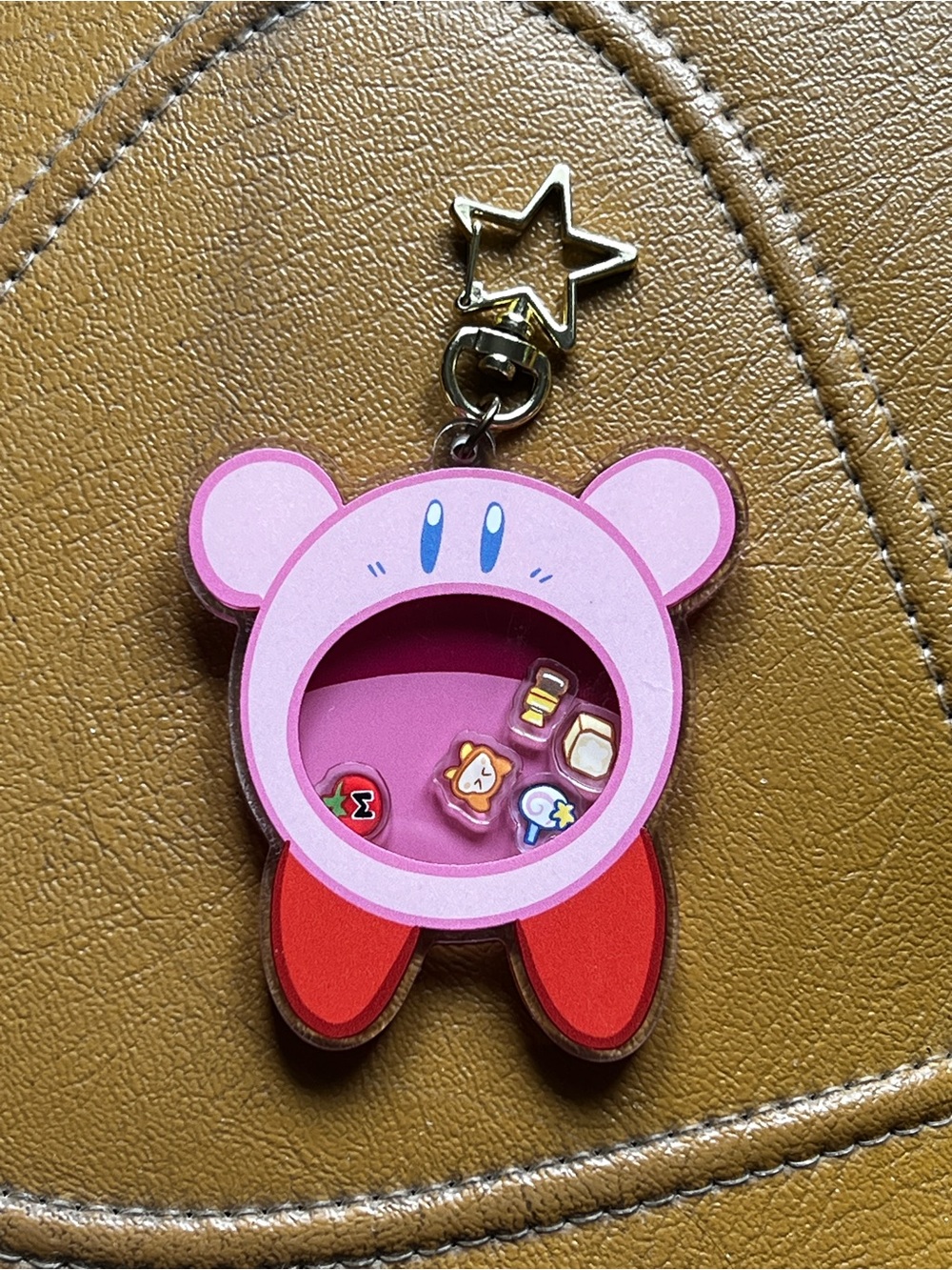 Nintendo Kirby Pink and Red Charm Keychain
